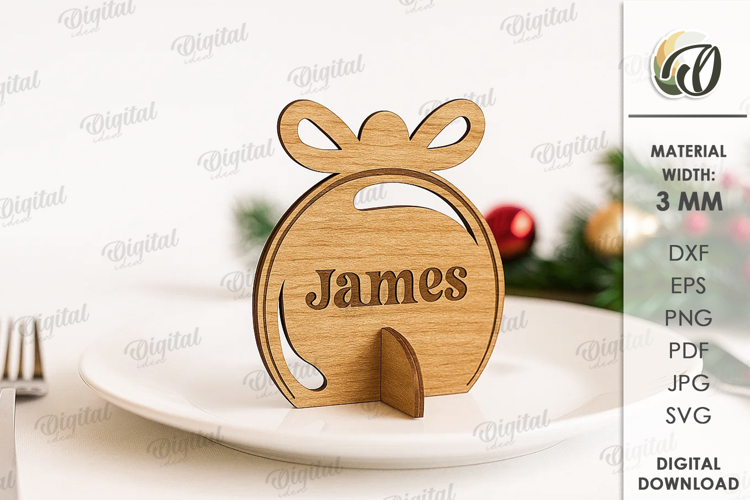 Christmas Place Name Stand Laser Cut. Christmas Decor SVG