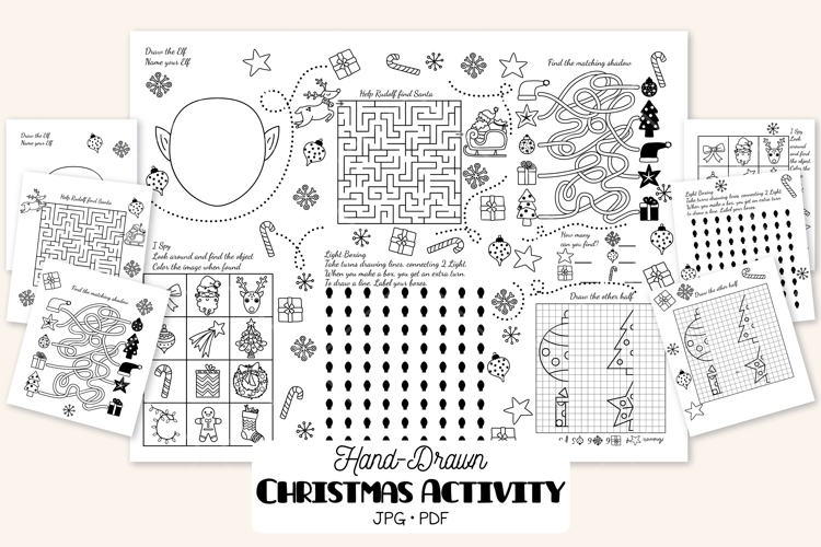 Christmas Placemat Activity Sheet | Printable Fun Kids Games