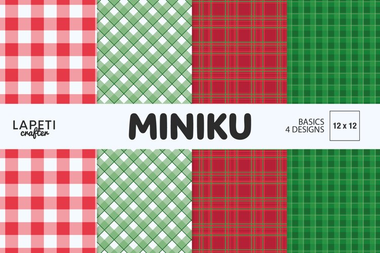 Christmas plaid digital papers in festive red green and white colors