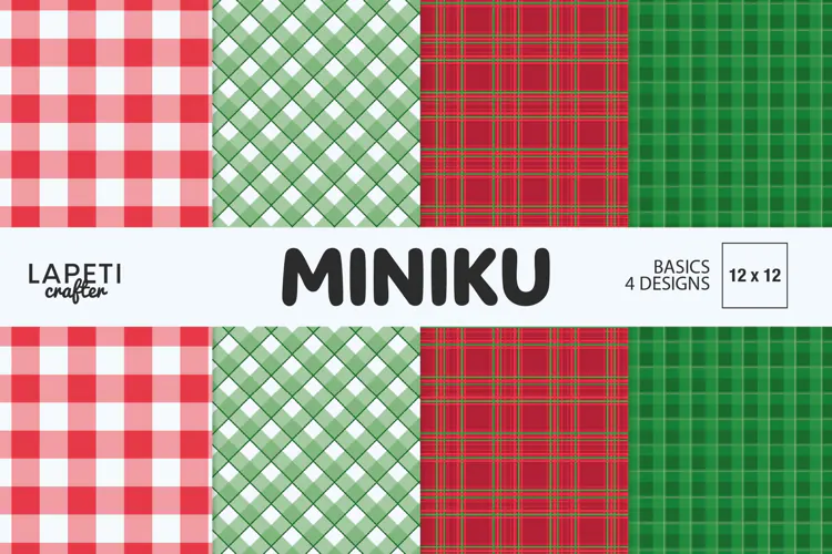 Christmas Plaid Digital Papers 12x12