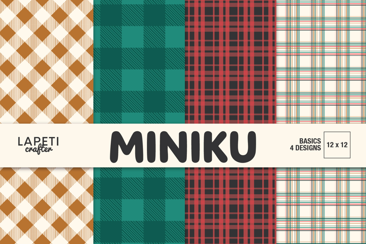 Christmas Plaid Digital Paper, Holiday Scrapbook Backgrounds