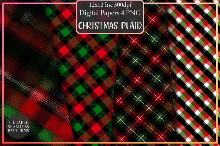 Christmas Plaid - red green & black