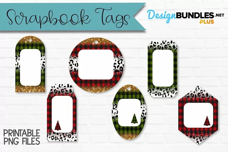 Christmas Plaid Scrapbook Tags | Christmas Gift Tags Wine