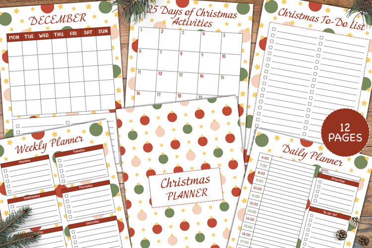 Christmas printable planner PDF