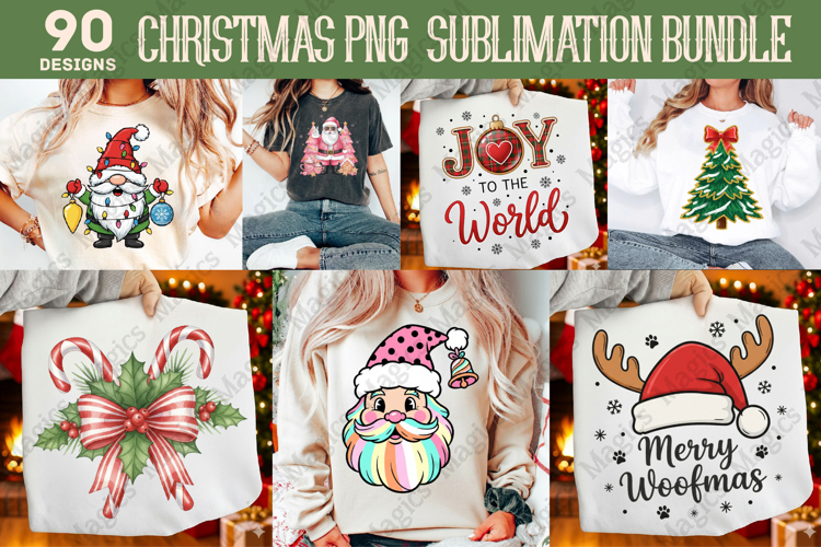 Christmas Png Sublimation Bundle, 90 Christmas Design PNG