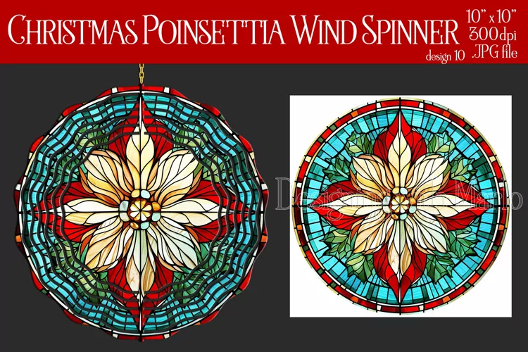 Christmas Wind Spinner, Christmas Poinsettia Wind Spinner 10