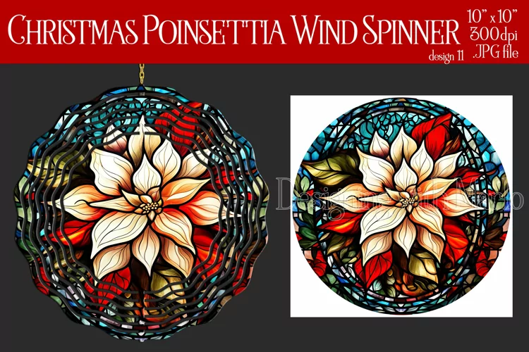 Christmas Wind Spinner, Christmas Poinsettia Wind Spinner 11