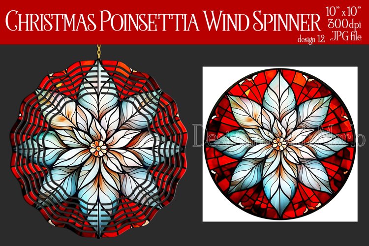 Christmas Wind Spinner, Christmas Poinsettia Wind Spinner 12 example image 1