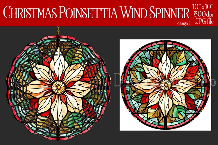 Christmas Wind Spinner, Christmas Poinsettia Wind Spinner 1 example image 1
