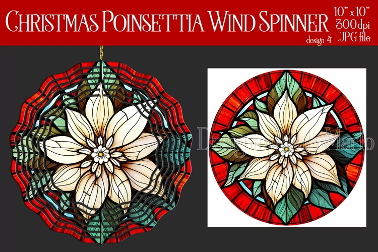 Christmas Wind Spinner, Christmas Poinsettia Wind Spinner 4