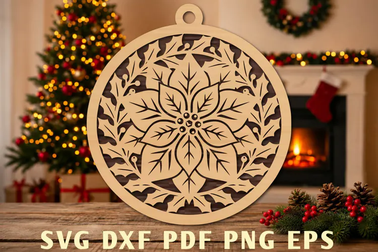 Christmas Poinsettia Laser Cut SVG