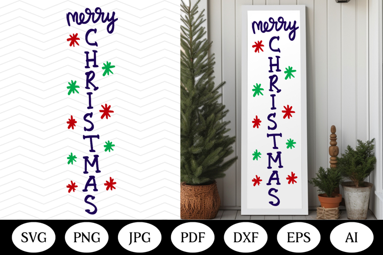 Christmas Porch Sign SVG Design, christmas vertical outdoor