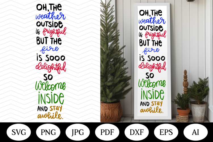 Christmas Porch Sign SVG Design, christmas vertical outdoor