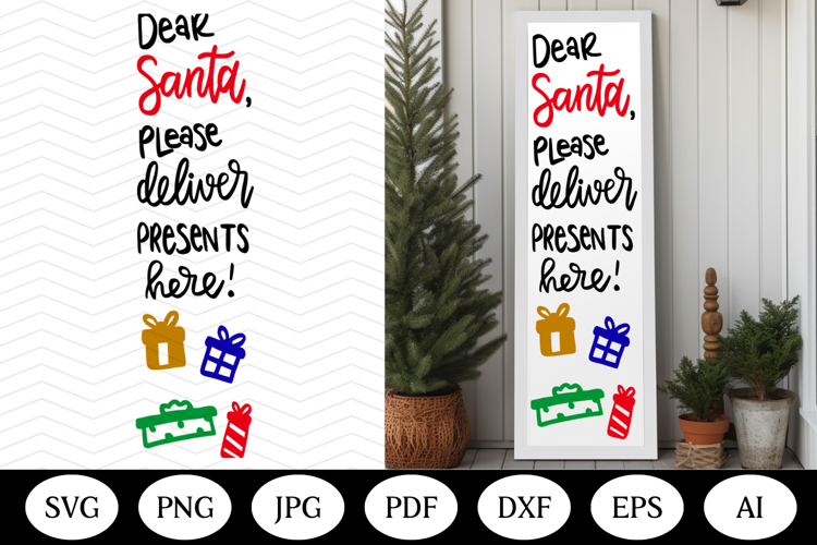 Christmas Porch Sign SVG Design, christmas vertical outdoor