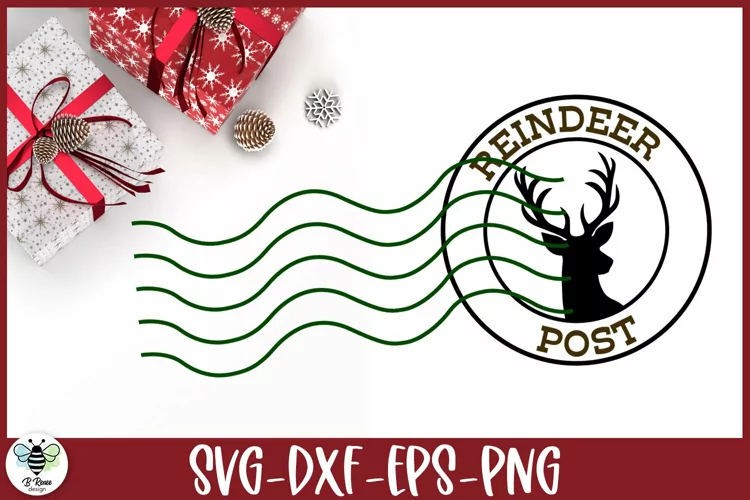 Christmas Stamp SVG | Reindeer Post |Christmas Postage Stamp