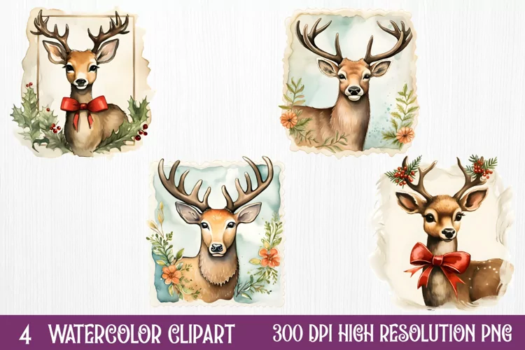 Christmas Postage Stamps Sublimation Clipart,