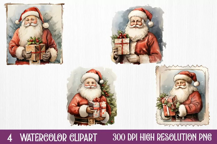 Christmas Postage Stamps Sublimation Clipart,