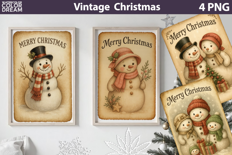 Vintage Christmas Poster | Retro Christmas Label Sublimation