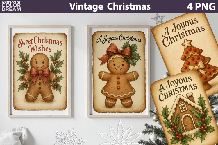 Vintage Christmas Poster | Retro Christmas Label Sublimation