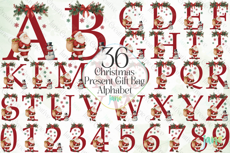 Christmas Santa And Snowman Alphabet