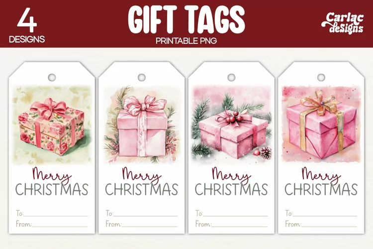Christmas Gift Tags, Merry Christmas Printable Tags