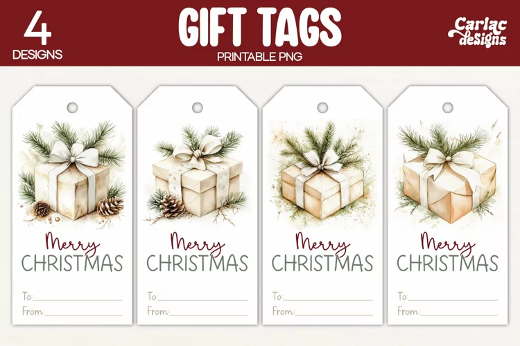Christmas Gift Tags, Merry Christmas Printable Tags