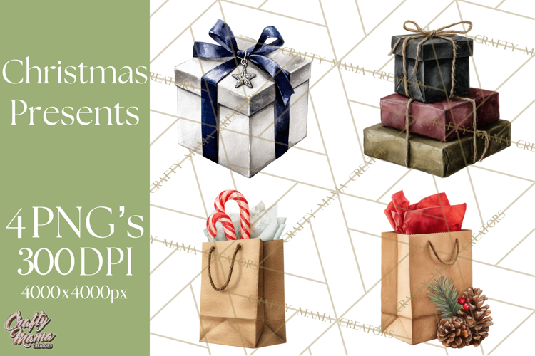 Christmas Presents Clipart PNG, Holiday Gifts Clip Art