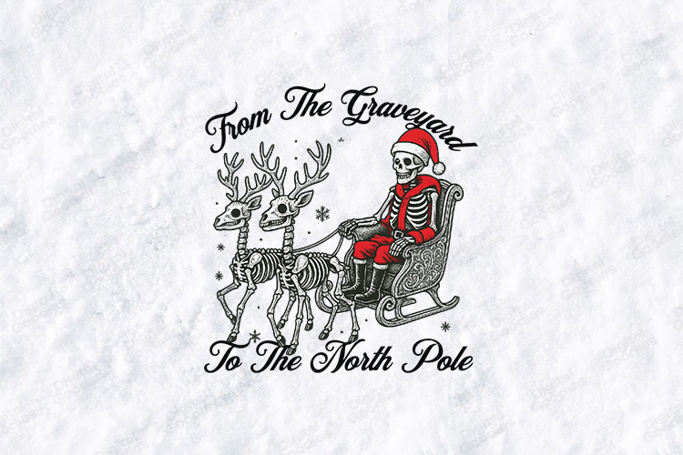 From The Graveyard To The North Pole Skeleton Santa Design