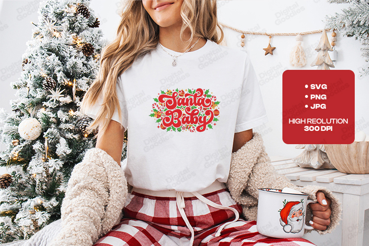Santa Baby Christmas Shirt Design SVG PNG JPG