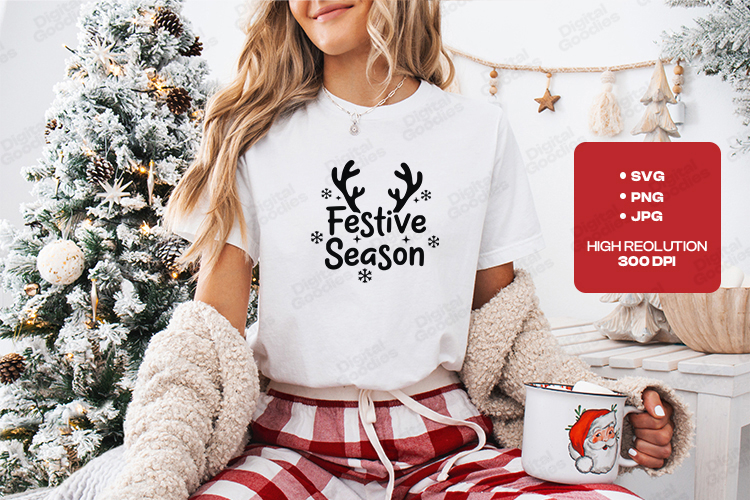 Festive Season T-shirt, Holiday Typography Design