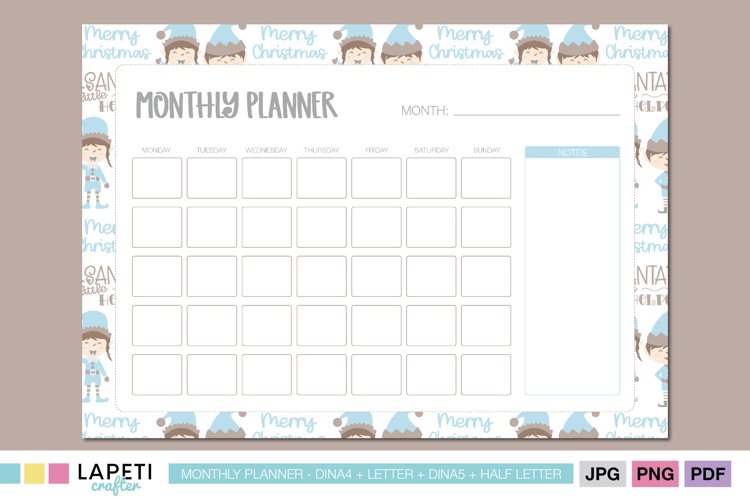 Christmas Printable Calendar | Elf Monthly To-Do List