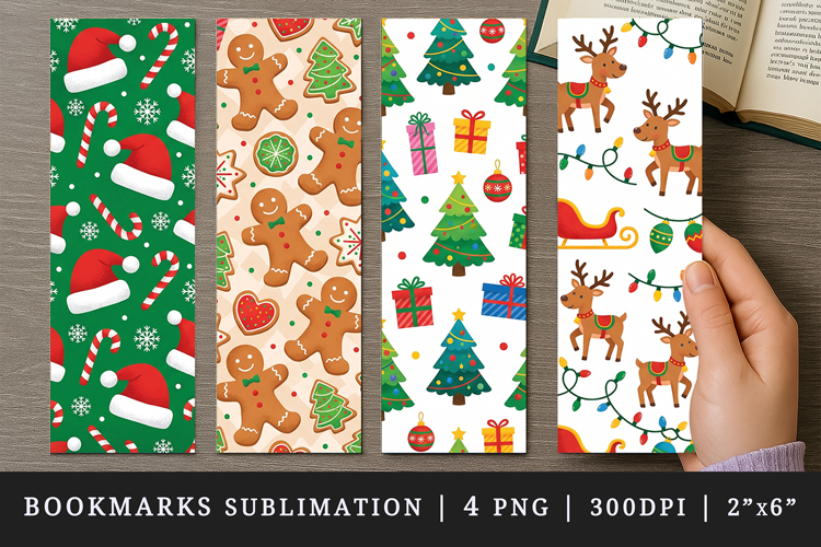Christmas bookmarks printable sublimation bookmark design