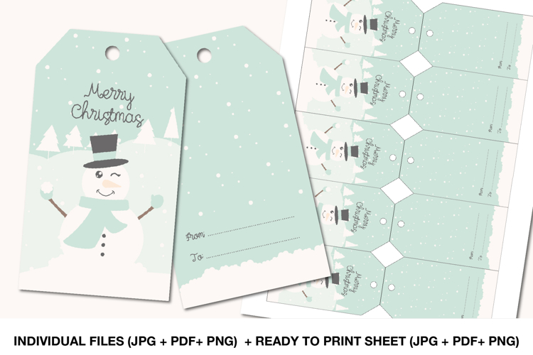 Christmas Snowman Printable Gift Tags for Kids