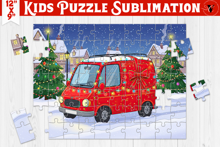 Kids puzzle | Christmas Scenes | Christmas car