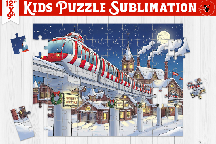 Kids puzzle | Christmas Scenes | Christmas monorail