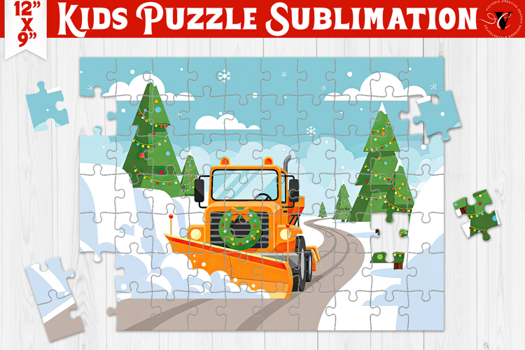 Kids puzzle | Christmas Scenes | Snow blower