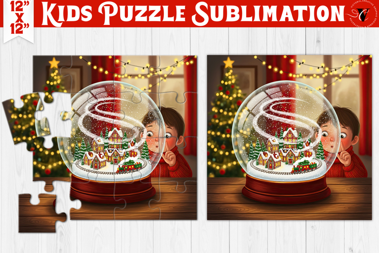 Kids puzzle | Christmas Scenes | glass ball