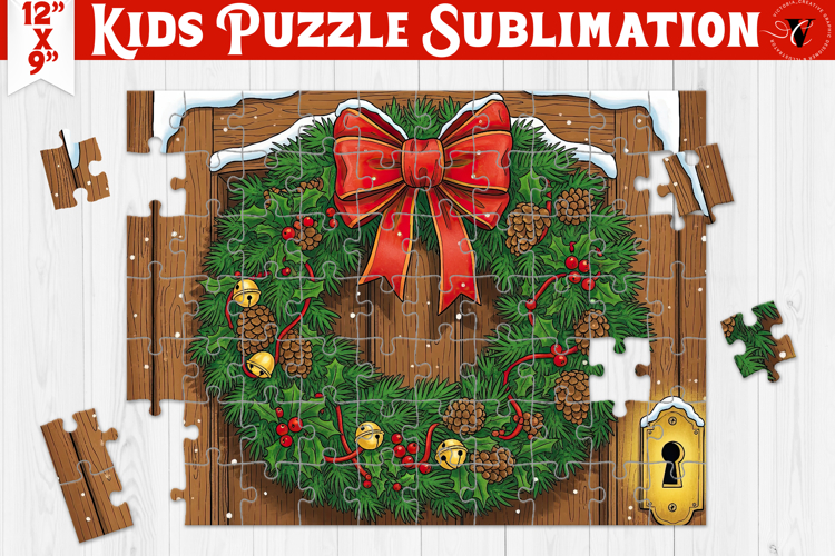 Kids puzzle | Christmas Scenes | Christmas wreath