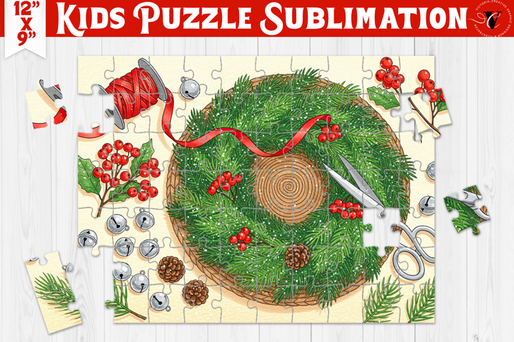 Kids puzzle | Christmas Scenes | Christmas wreath
