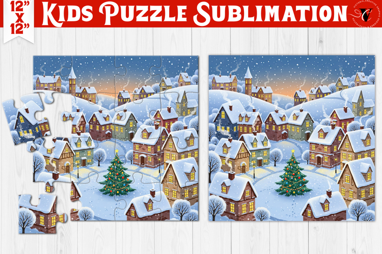 Kids puzzle | Christmas Scenes | winter houses