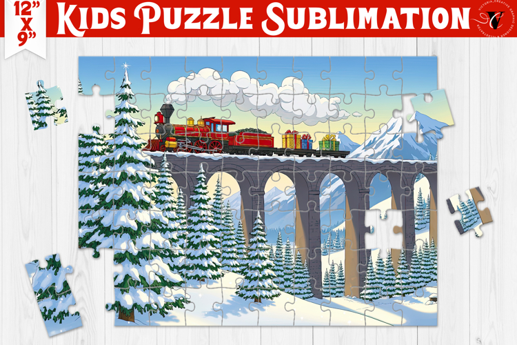 Kids puzzle | Christmas Scenes | Christmas train