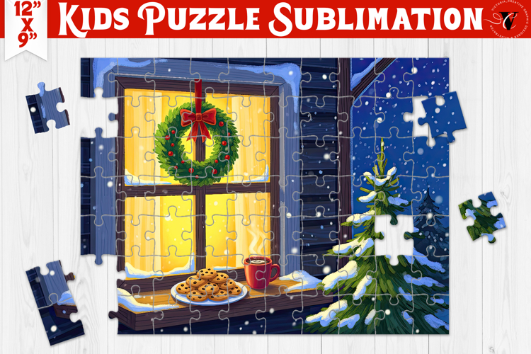 Kids puzzle | Christmas Scenes | Christmas wreath