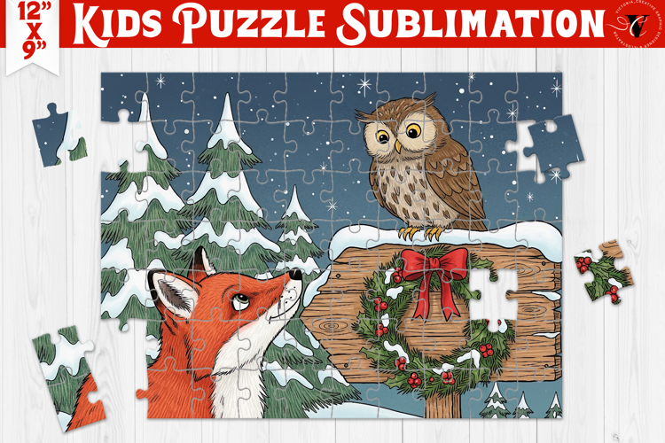 Kids puzzle | Christmas Scenes | Fox and Owl