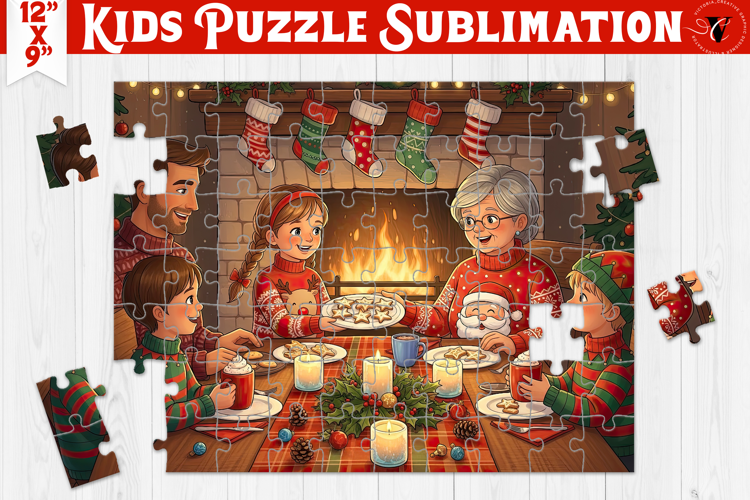 Kids puzzle | Christmas Scenes | Family dinner
