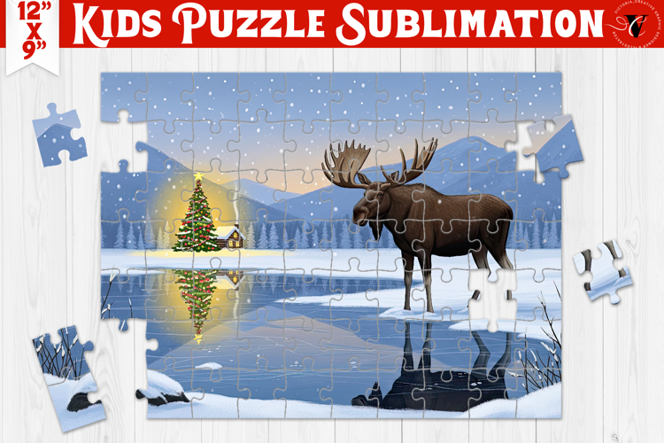 Kids puzzle | Christmas Scenes | Elk
