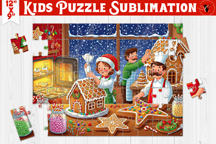 Kids puzzle | Christmas Scenes | gingerbread houses