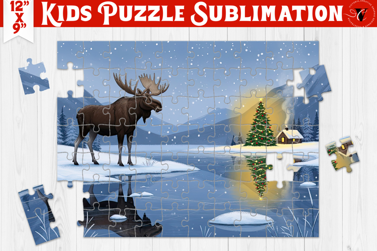 Kids puzzle | Christmas Scenes | Elk