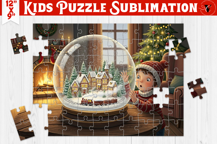 Kids puzzle | Christmas Scenes | glass ball