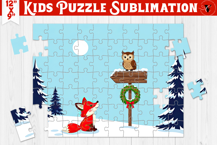 Kids puzzle | Christmas Scenes | Fox and Owl