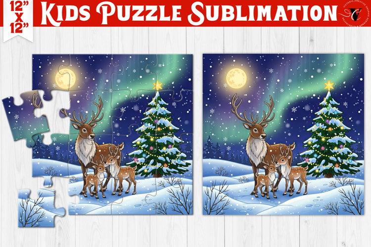 Kids puzzle | Christmas Scenes | Christmas reindeer